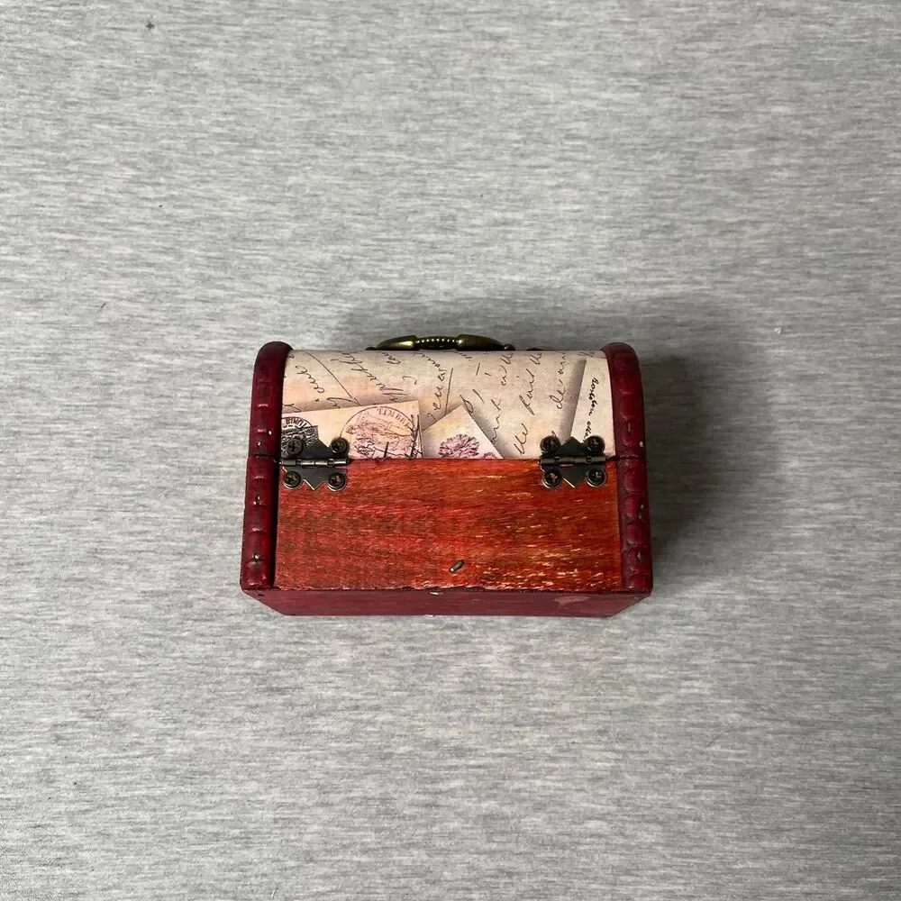 Handmade Retro European Vintage Wooden Decorative Trinket Jewelry Treasure Box